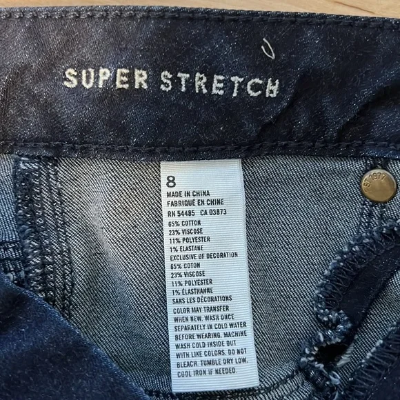 American Eagle Outfitters Hi-Rise Shortie Raw Hem Denim Dark Wash Shorts, 8 - Picture 5 of 5